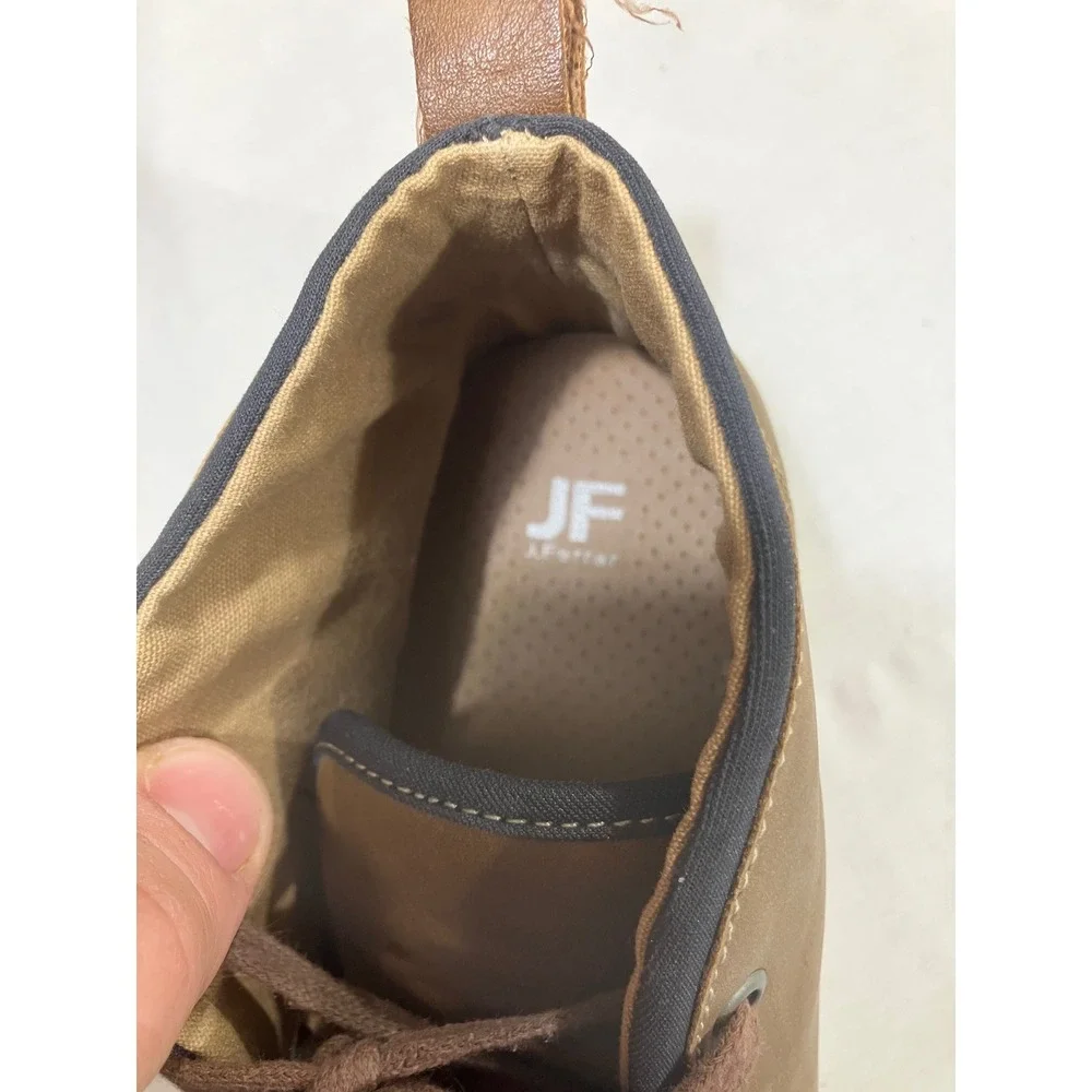 JF J.Ferrer Men's Brown Leather Chukka Boots Lace Up Shoes Size 9‎